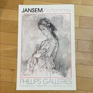 Vintage 1983 Jean Jansem/ la femme Phillips Gallery Print on Rice Paper 35 x 23